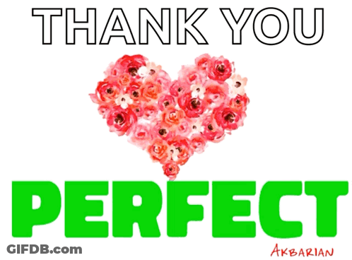 Thank You Perfect Heart Rose Poster GIF