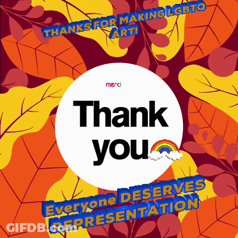 Thank You Sign With Rainbow GIF