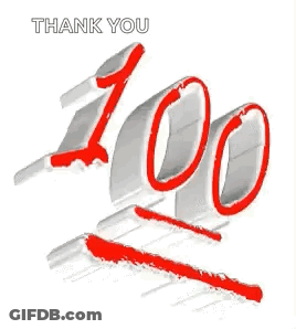 Thank You Sign With Red 100 GIF