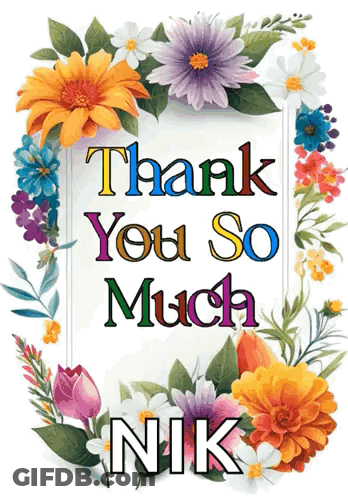 Thank You So Much Nik Greeting Card GIF