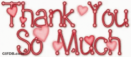 Thank You So Much Sign With Hearts GIF