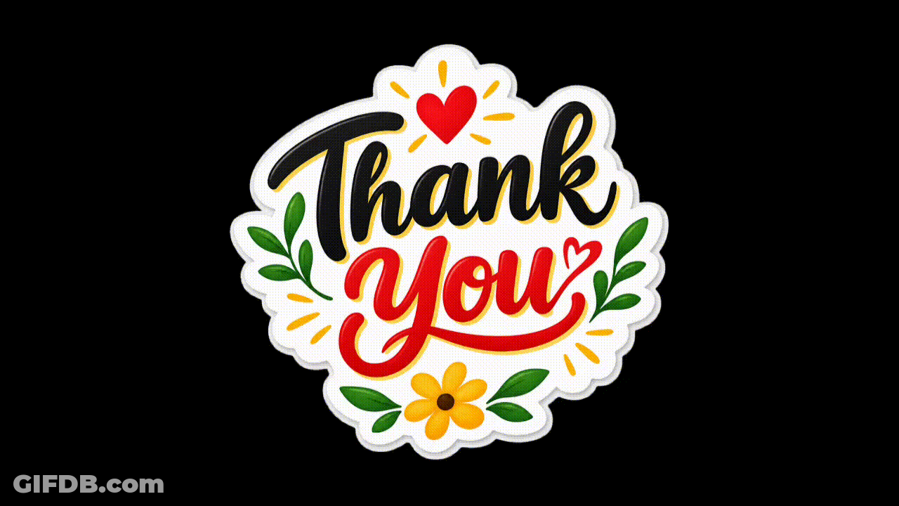 Thank You Sticker – Cute Floral Appreciation Design GIF