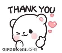 Thank You Teddy Bear Holding Heart GIF