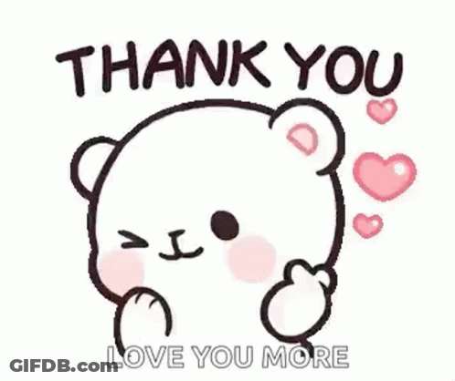 Thank You Teddy Bear With Hearts GIF