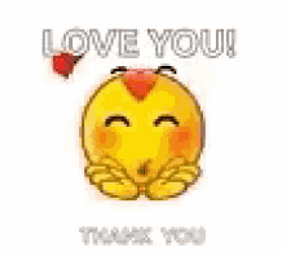 Thank You Text With Blowing Kiss Emoji GIF