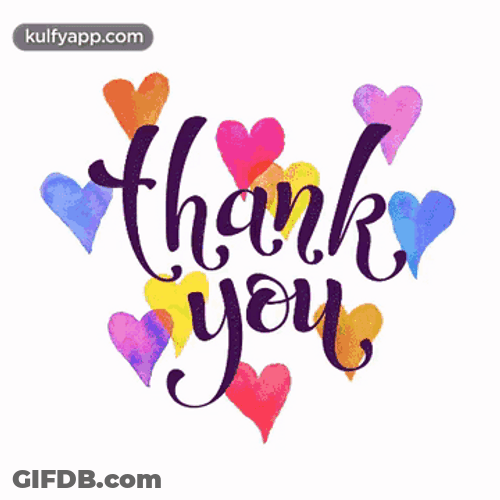 Thank You Thank You Flashing Hearts GIF