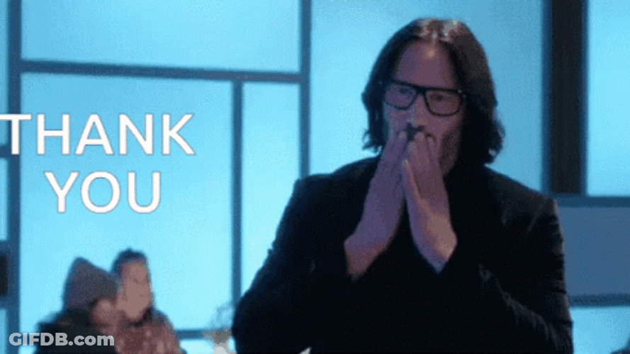 Thank You Thank You Keanu Reeves Flying Kiss GIF