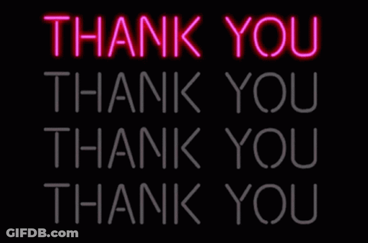 Thank You Thank You Pink Neon Sign GIF