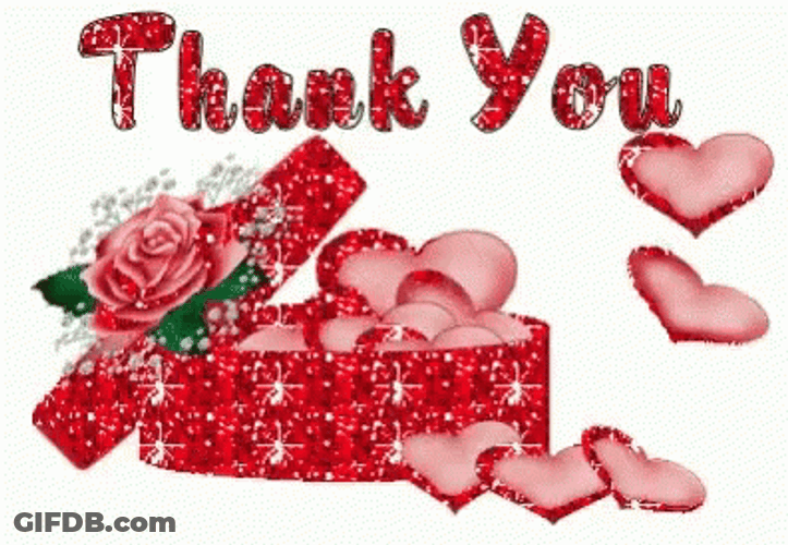 Thank You Valentine's Day Glitter Red Gift GIF