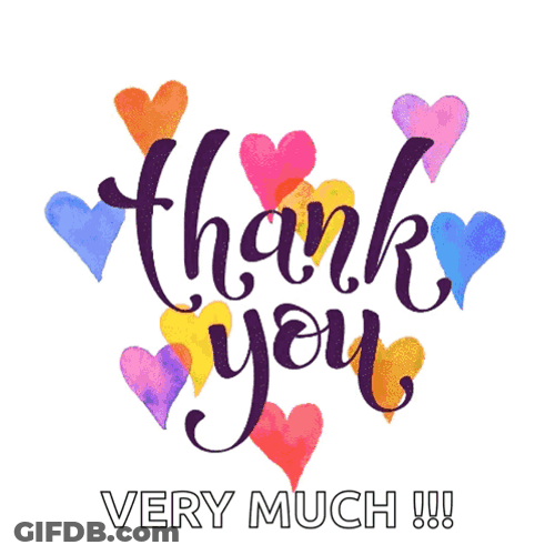 Thank You Very Much Aesthetic Hearts GIF