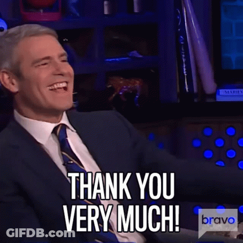 Thank You Very Much Andy Cohen GIF