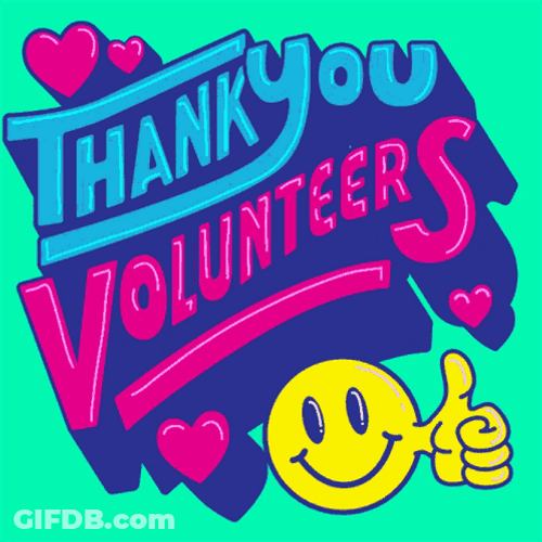 Thank You Volunteer Text With Smiley GIF