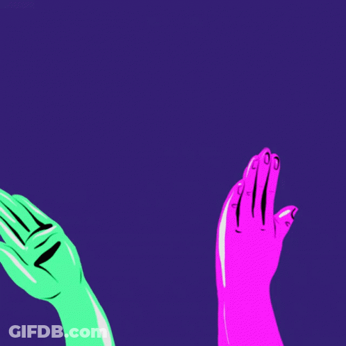 Thank You Volunteers Poster With High Five Hands GIF