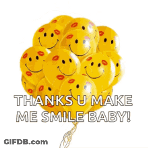Thank You With Smiling Emoji Balloons GIF