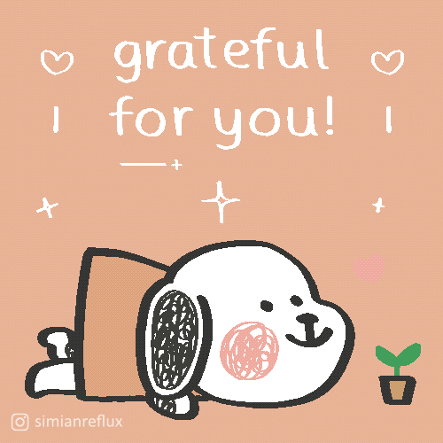 Thankful For You Animated Dog Doodle GIF