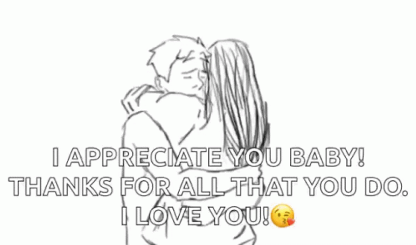 Thankful For You Couple Tight Hug GIF