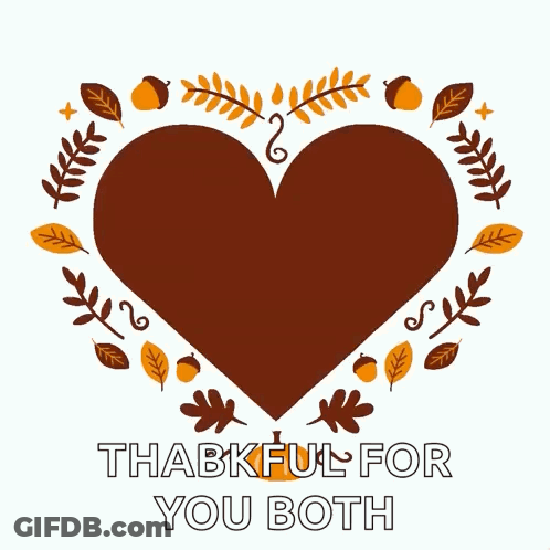 Thankful Heart Surrounded By Leaves GIF