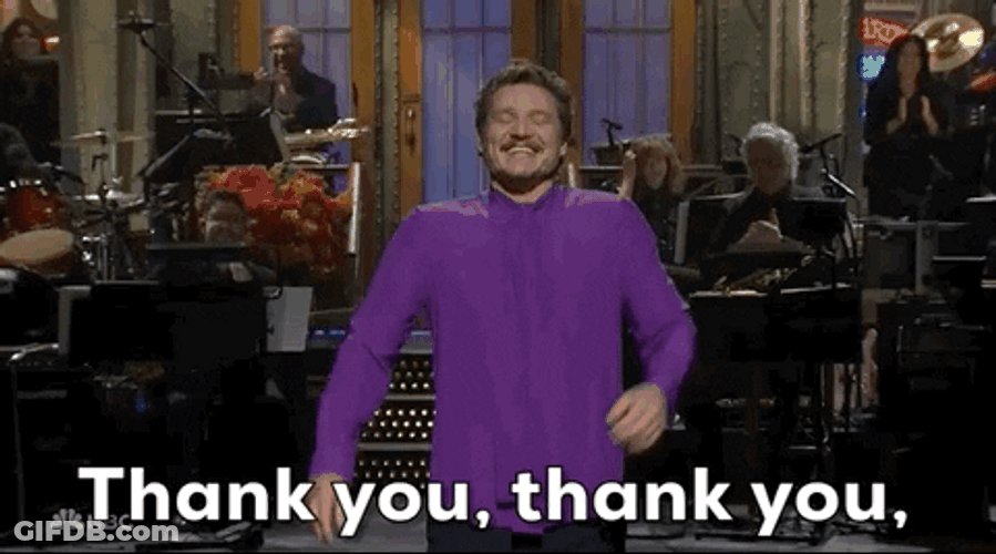 Thankful Pedro Pascal Eating Sandwich GIF