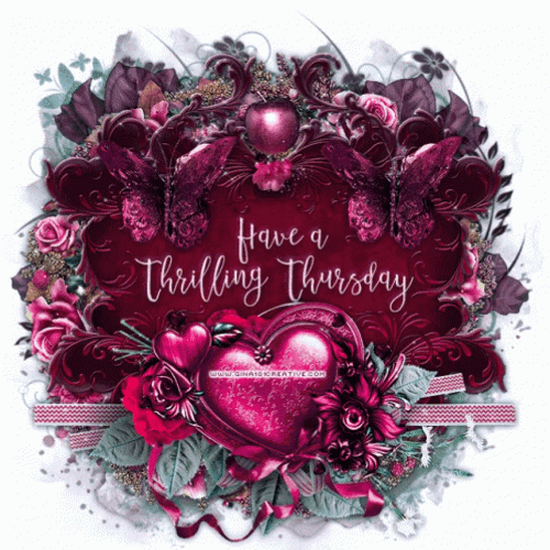 Thankful Thursday Dark Pink Motif GIF