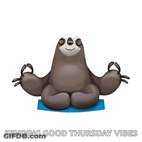 Thankful Thursday Meditating Sloth GIF