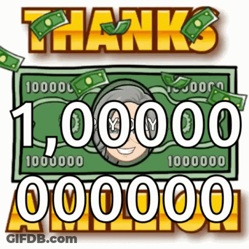 Thanks 1,000,000 Cartoon Character GIF