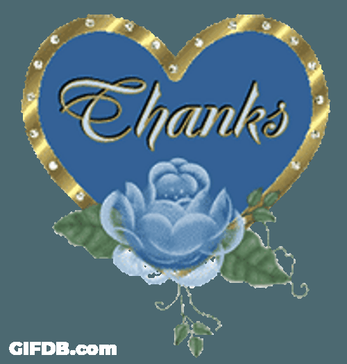 Thanks Animated Blue Rose GIF