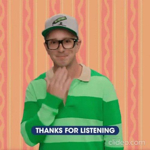 Thanks For Listening Steve Blues Clues GIF