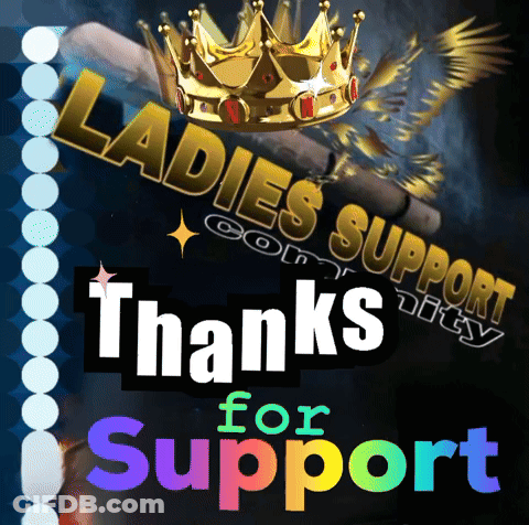 Thanks For Support Poster With Crown GIF