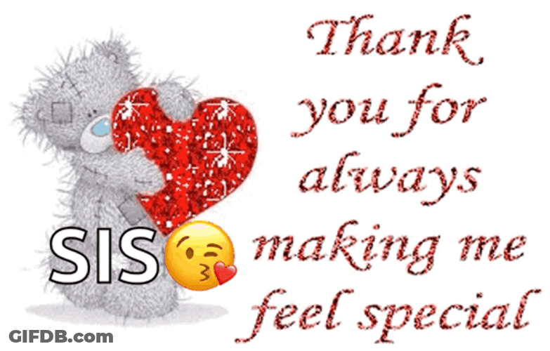 Thanks Girl Bear Hugging Sparkling Heart GIF