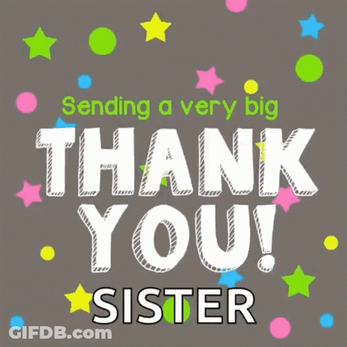 Thanks Girl Text With Floating Shapes GIF