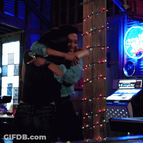 Thanks Girl Walker TV Characters Hugging GIF