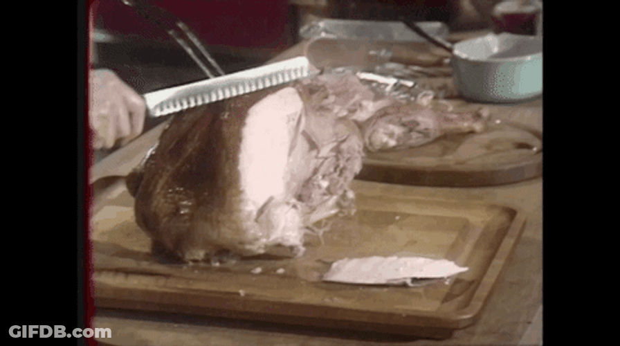 Thanksgiving Dinner Cutting Turkey GIF