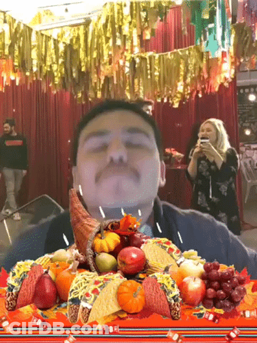 Thanksgiving Dinner Guy Can't Wait To Eat GIF