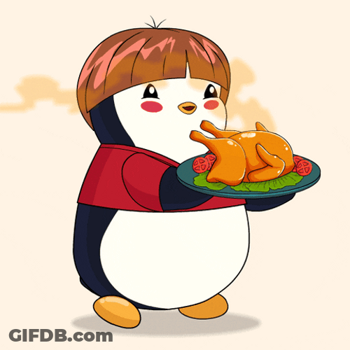 Thanksgiving Dinner Of Pudgy Penguins GIF