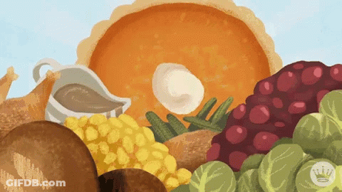 Thanksgiving Dinner With Crown GIF
