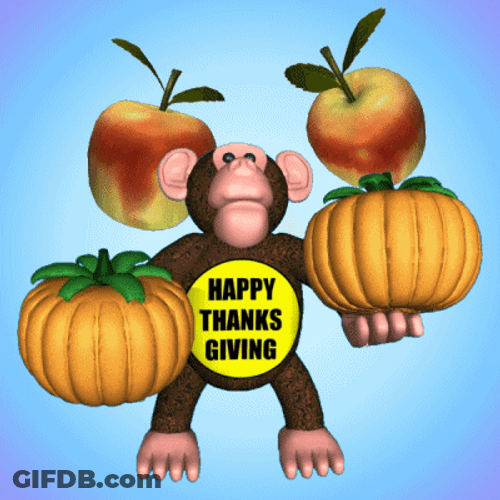 Thanksgiving Funny Monkey 3D GIF