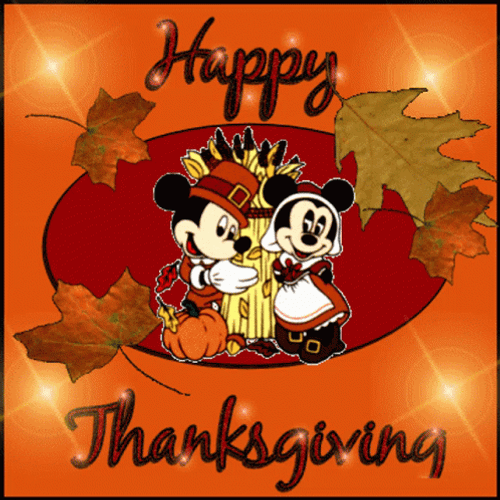 Thanksgiving Minnie And Mickey GIF