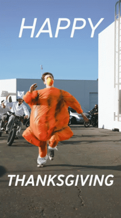 Thanksgiving Running Crowd GIF