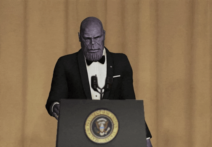 Thanos After Snap Mic Drop GIF