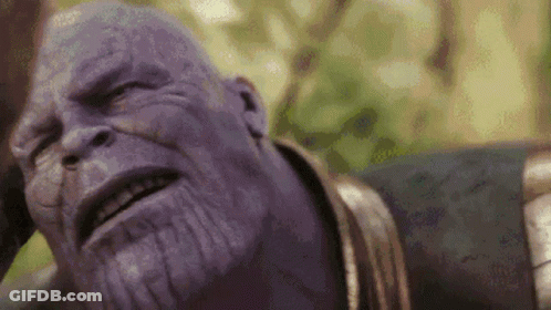 Thanos Close-Up Eyes Closed Mouth Open GIF