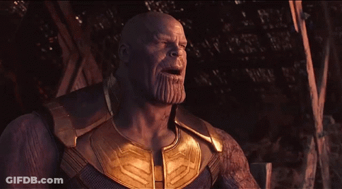 Thanos From The Movie Avengers Infinity War Has A Beard And A Gold Vest GIF