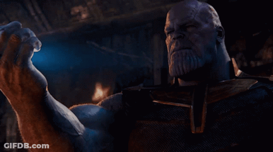 Thanos Holding A Glowing Tesseract GIF
