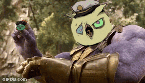 Thanos Holding Green Object With Yellow Face GIF