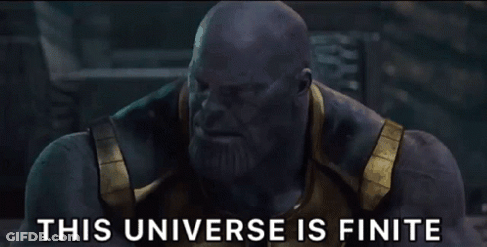 Thanos I Am Inevitable Finite Universe GIF
