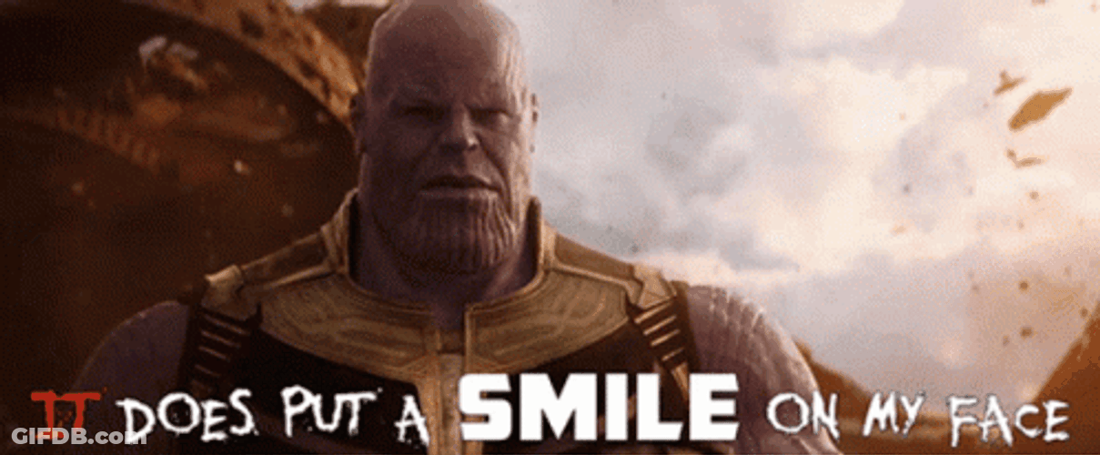 Thanos I Am Inevitable Smile Meme GIF