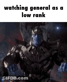 Thanos Is Watching General As A Low Rank On A Video Game . GIF