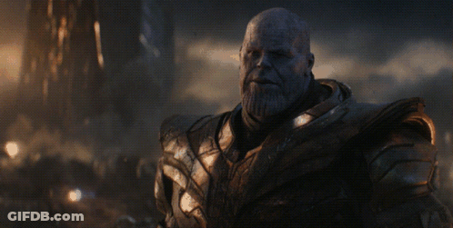 Thanos Says I 'M Gonna Enjoy It Very Very Much In Front Of A Dark Background GIF
