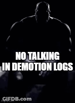 Thanos Says No Talking In Demotion Logs Black And White GIF