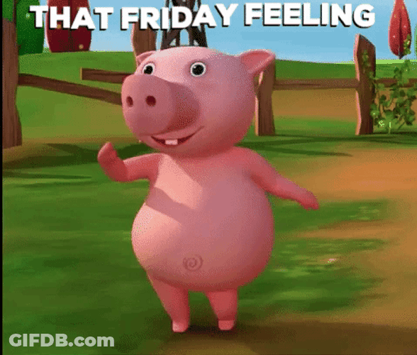 That Friday Feeling Pig Dance Funny GIF