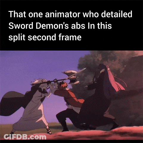 That One Animator Who Detailed Sword Demon 'S Abs In The Split Second Frame GIF